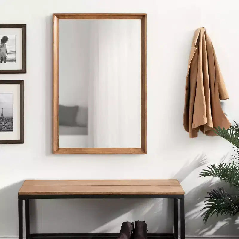 Specchio da parete rettangolare 24" x 36" in marrone rustico