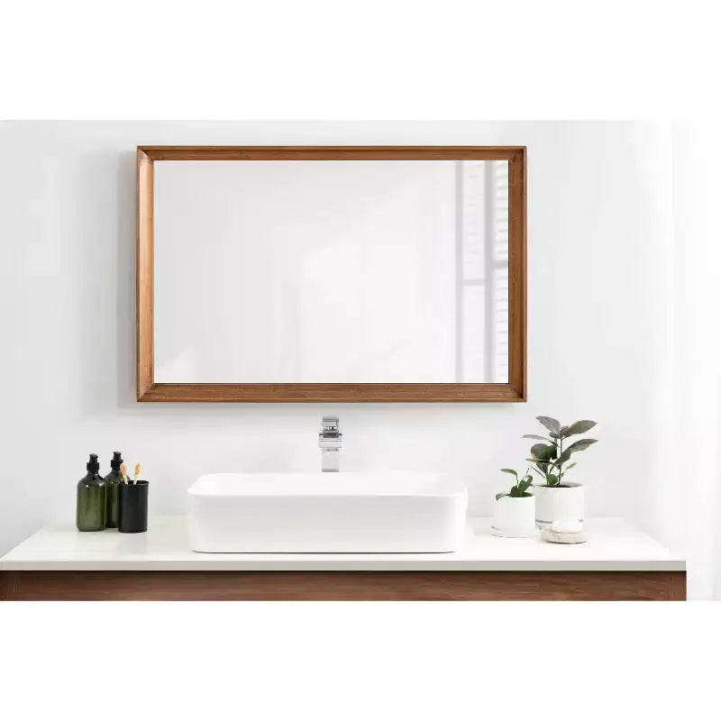 Specchio da parete rettangolare 24" x 36" in marrone rustico