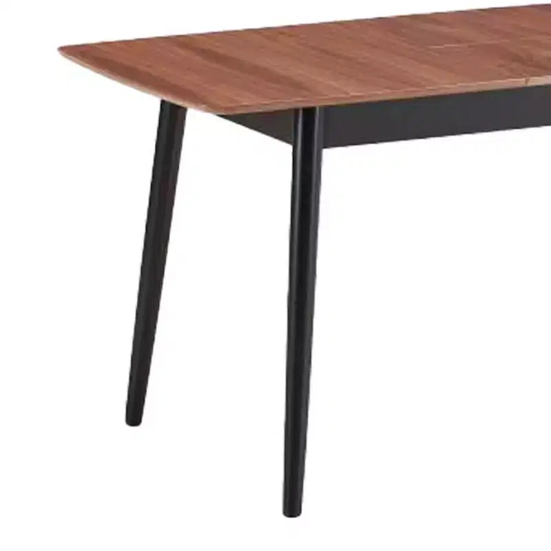Tavolo da Pranzo Allungabile da 160 cm con Finitura Naturale e Nera