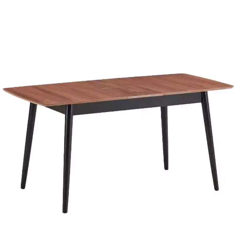 Tavolo da Pranzo Allungabile da 160 cm con Finitura Naturale e Nera