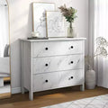 Fichte Transitional 3 Drawer Faux Marble Dresser White Marble - miBasics: Elegant Storage, MDF & Particle Board Construction