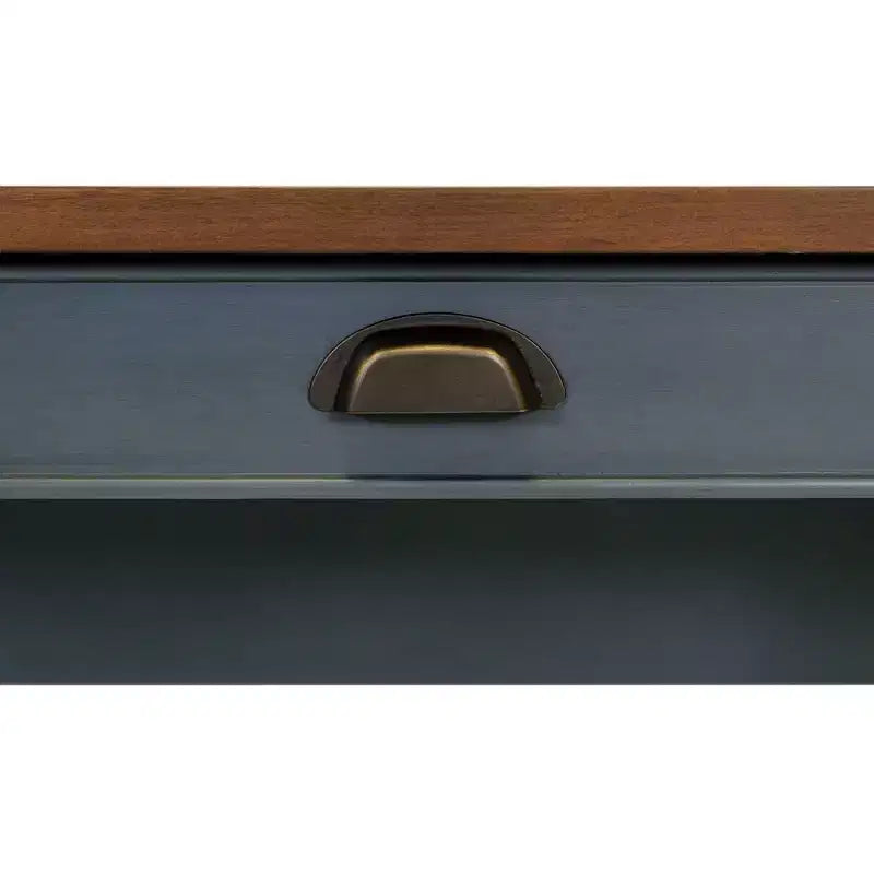 Scrivania angolare in legno con stazione di ricarica e porta USB