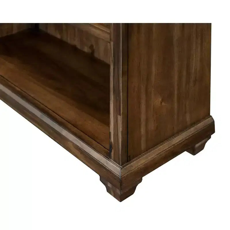 Libreria tradizionale aperta da 74" in legno marrone anticato