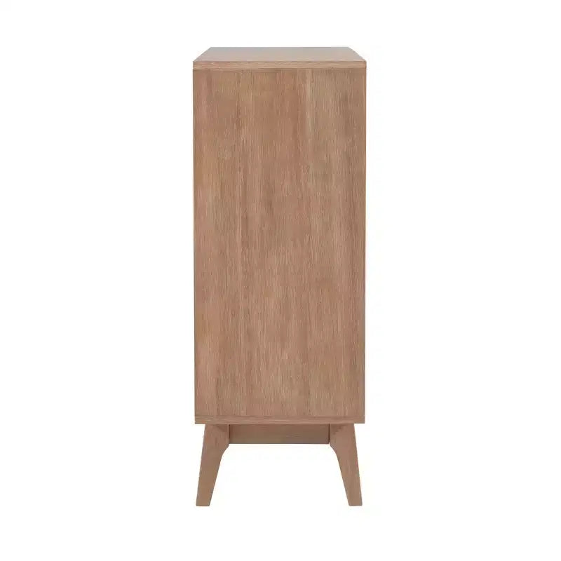 Libreria con 3 ripiani e ante scorrevoli in stile Mid-Century Modern, 96,5 cm