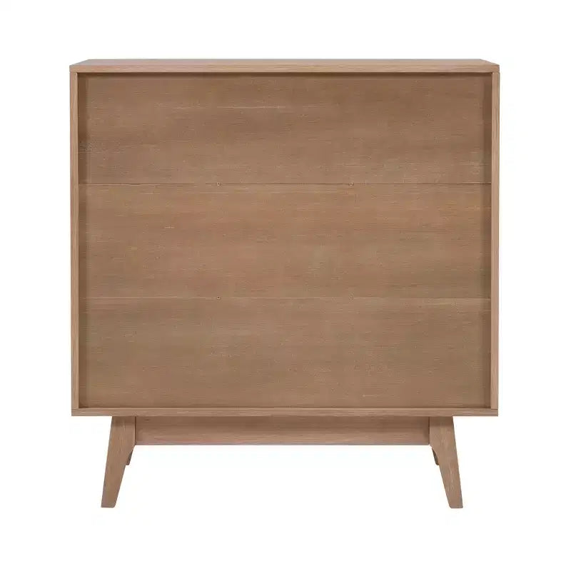 Libreria con 3 ripiani e ante scorrevoli in stile Mid-Century Modern, 96,5 cm