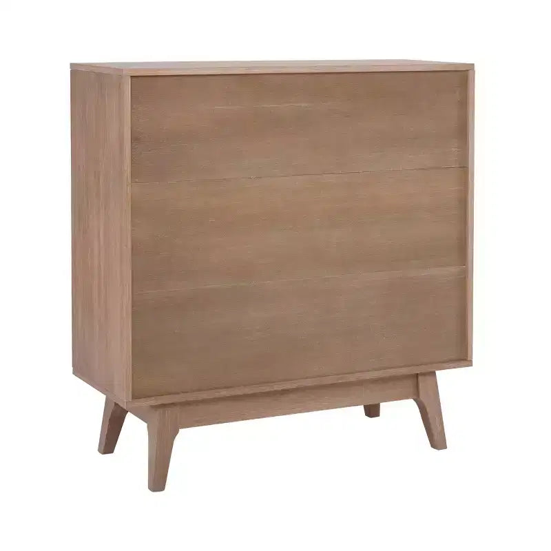 Libreria con 3 ripiani e ante scorrevoli in stile Mid-Century Modern, 96,5 cm