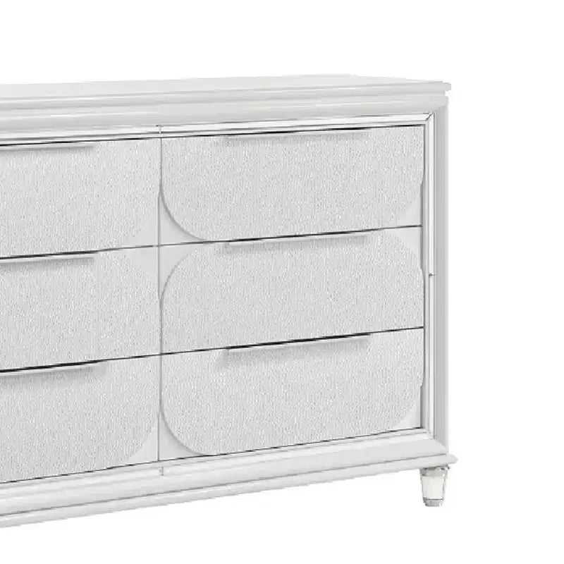 Comò a 5 cassetti da 64" con finitura bianco perla