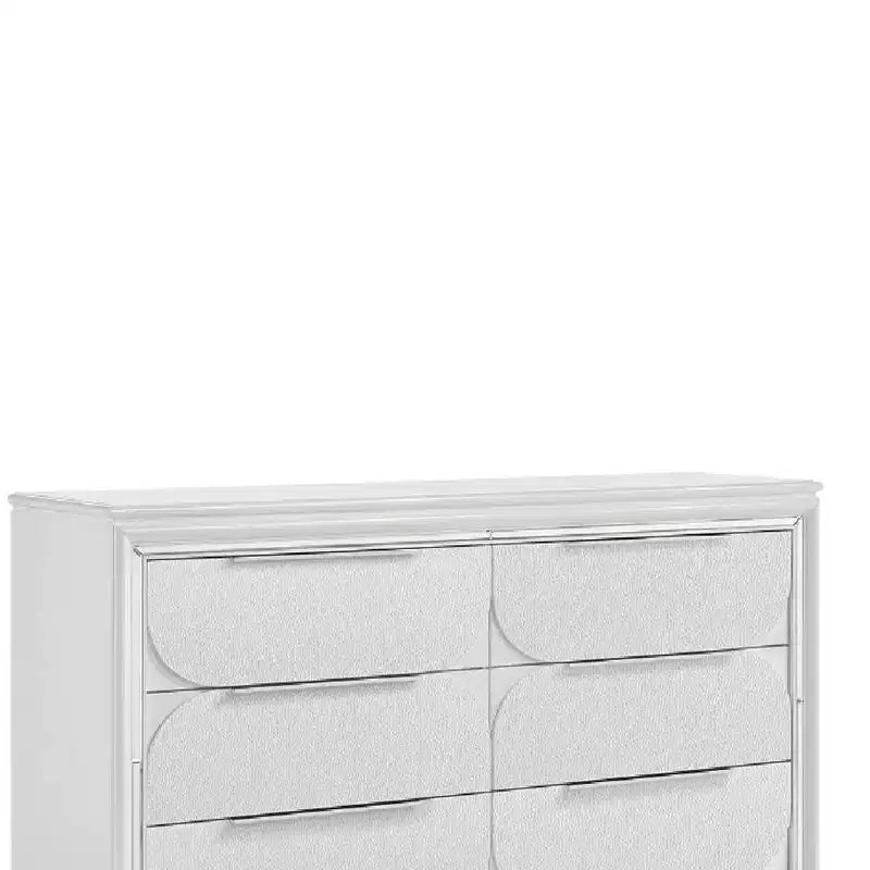 Comò a 5 cassetti da 64" con finitura bianco perla