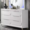 Comò a 5 cassetti da 64" con finitura bianco perla