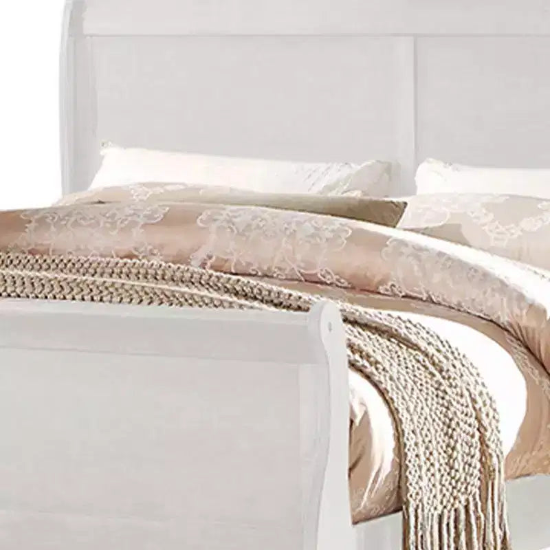 Letto singolo a slitta con testiera in similpelle e struttura impiallacciata