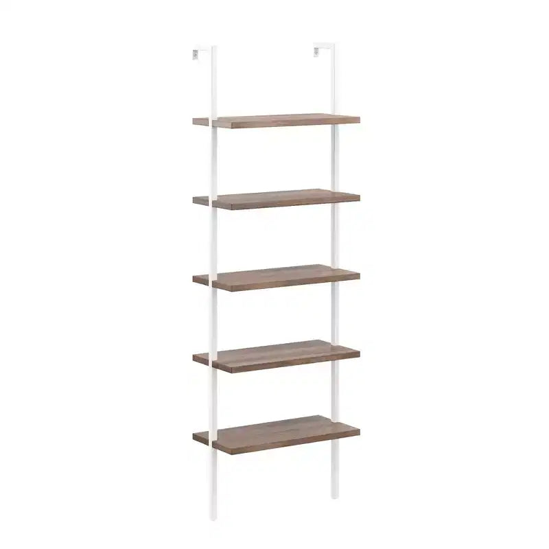73 Theo Libreria a Scaletta da Parete in Legno a 5 Ripiani