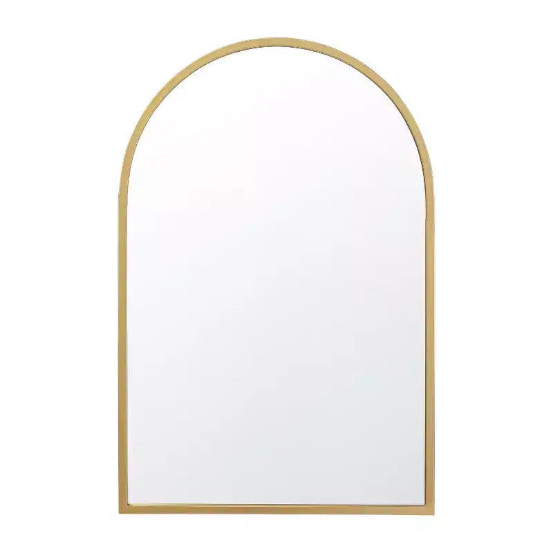 Specchio da parete ad arco con cornice in metallo per ingressi, sale da pranzo e soggiorni