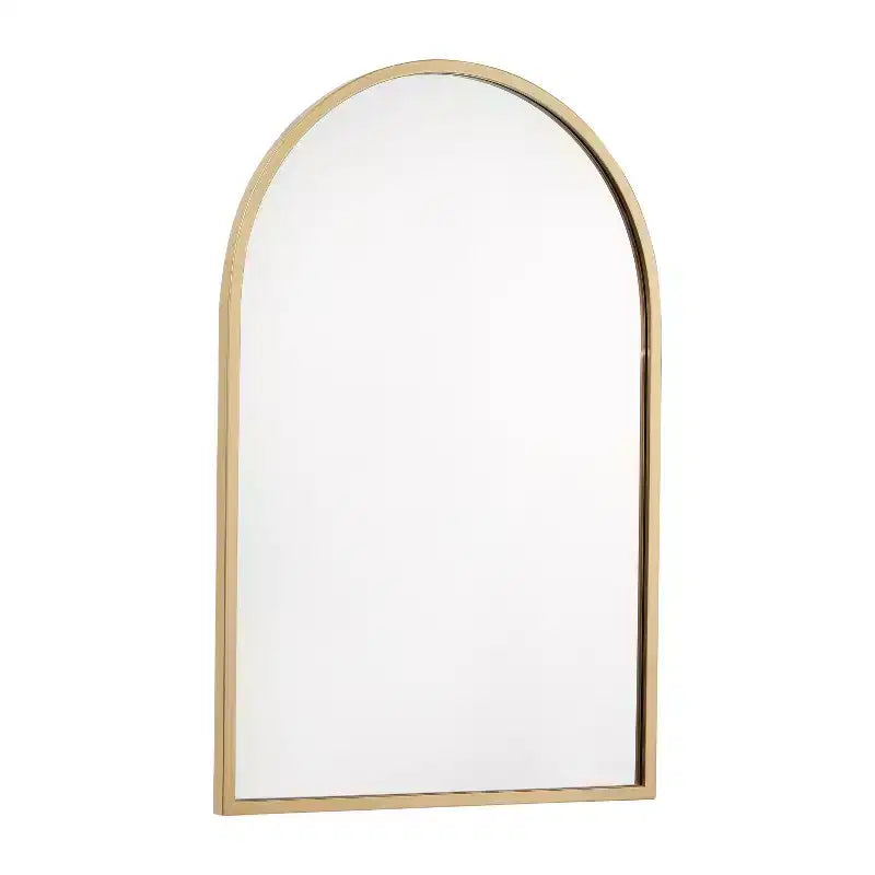 Specchio da parete ad arco con cornice in metallo per ingressi, sale da pranzo e soggiorni