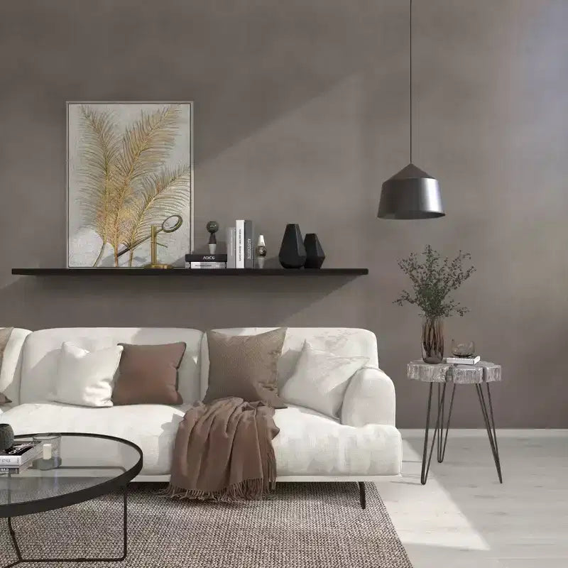 Tavolino d'appoggio moderno in polystone e metallo