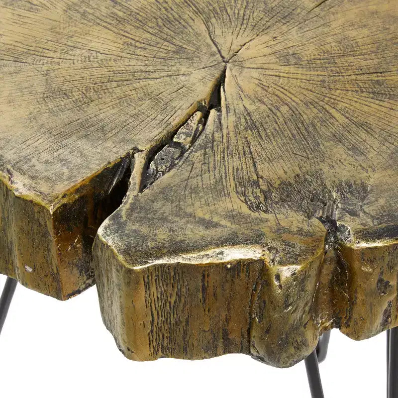 Tavolino d'appoggio moderno in polystone e metallo