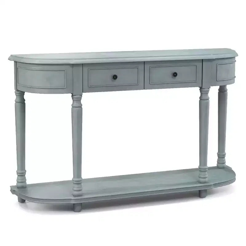Tavolino console retrò da 52" con 2 cassetti e ripiano aperto
