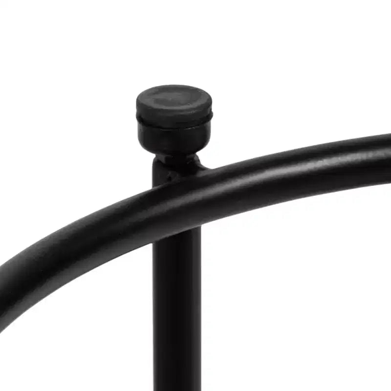 Tavolino a C in legno nero con base in metallo a capsula