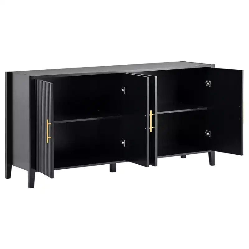 Grande credenza in legno con maniglie in metallo e 4 ante