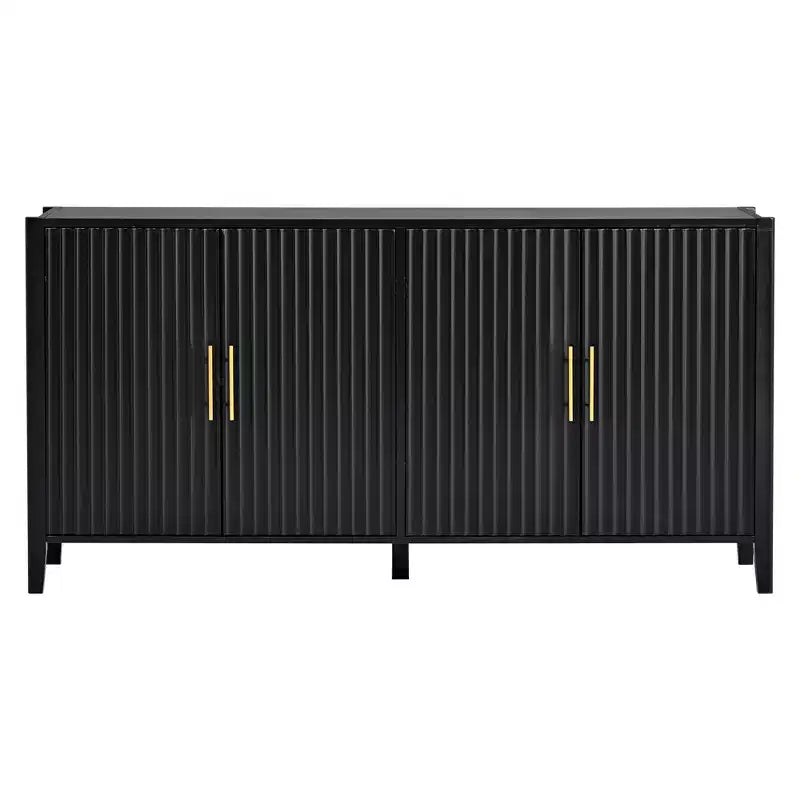 Grande credenza in legno con maniglie in metallo e 4 ante