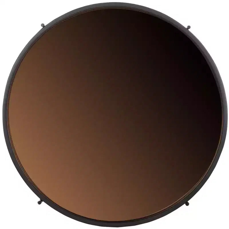 Tavolino rotondo accentato, oro rosa e nero