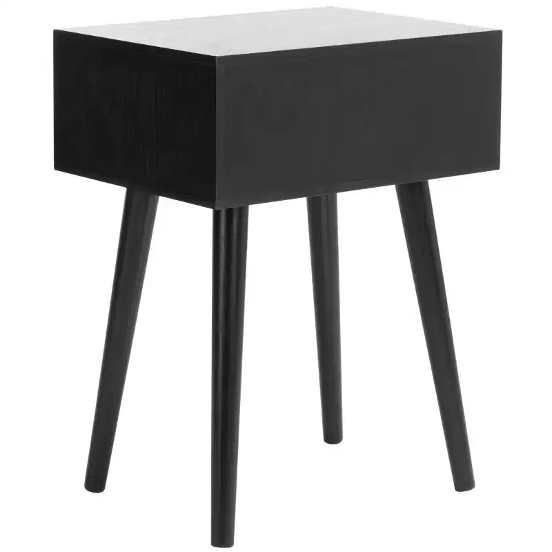 Tavolino con cassetto in pino e MDF bianco vintage