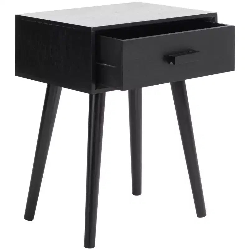 Tavolino con cassetto in pino e MDF bianco vintage