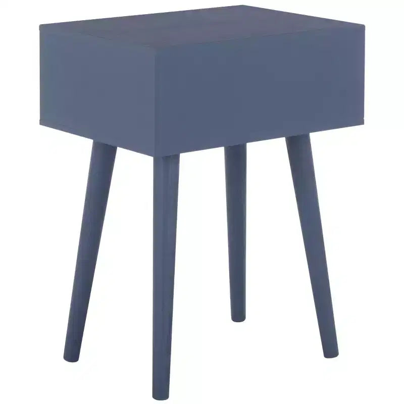 Tavolino con cassetto in pino e MDF bianco vintage