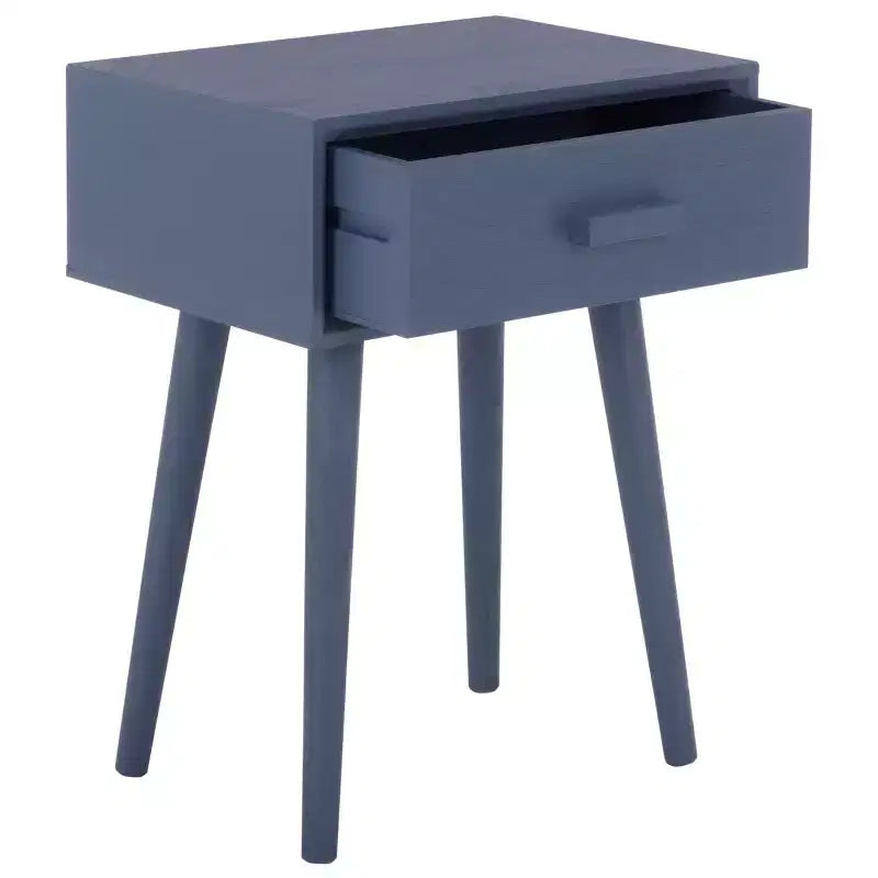 Tavolino con cassetto in pino e MDF bianco vintage