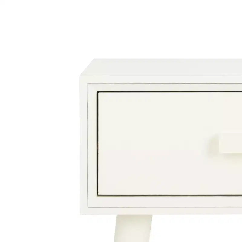 Tavolino con cassetto in pino e MDF bianco vintage