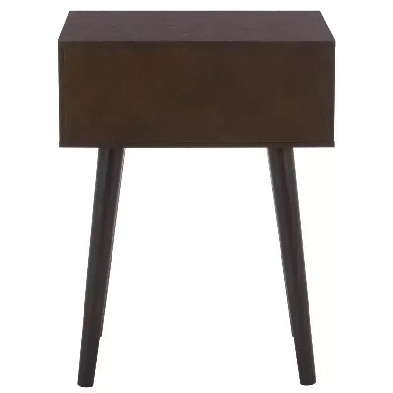 Tavolino con cassetto in pino e MDF bianco vintage