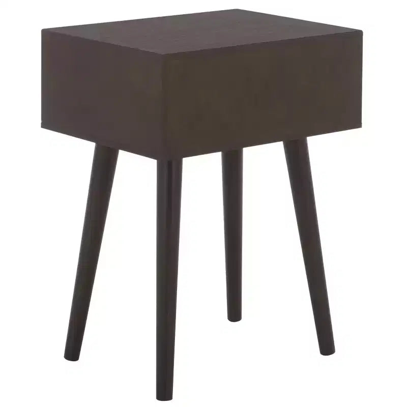 Tavolino con cassetto in pino e MDF bianco vintage