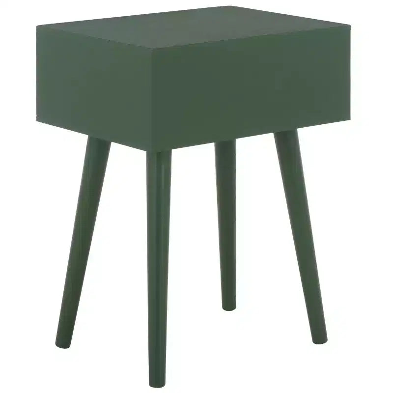 Tavolino con cassetto in pino e MDF bianco vintage
