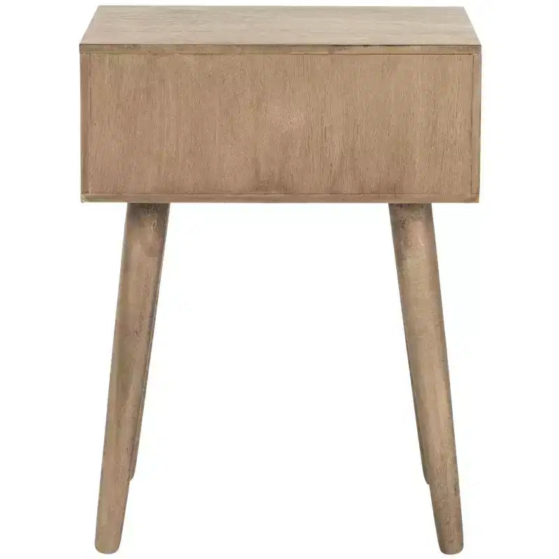 Tavolino con cassetto in pino e MDF bianco vintage