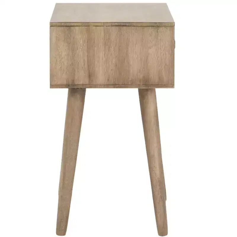 Tavolino con cassetto in pino e MDF bianco vintage