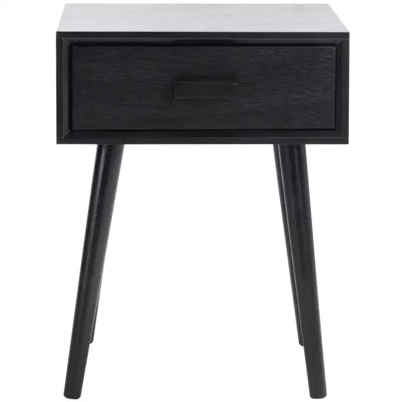 Tavolino con cassetto in pino e MDF bianco vintage