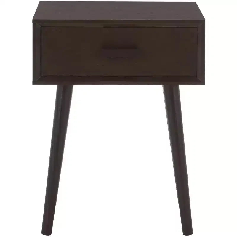 Tavolino con cassetto in pino e MDF bianco vintage