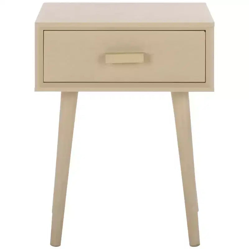 Tavolino con cassetto in pino e MDF bianco vintage