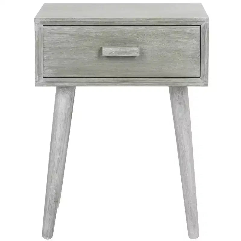Tavolino con cassetto in pino e MDF bianco vintage