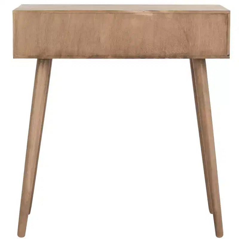 Console a 2 cassetti in pino e MDF con finitura bianca anticata