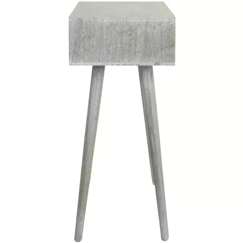 Console a 2 cassetti in pino e MDF con finitura bianca anticata