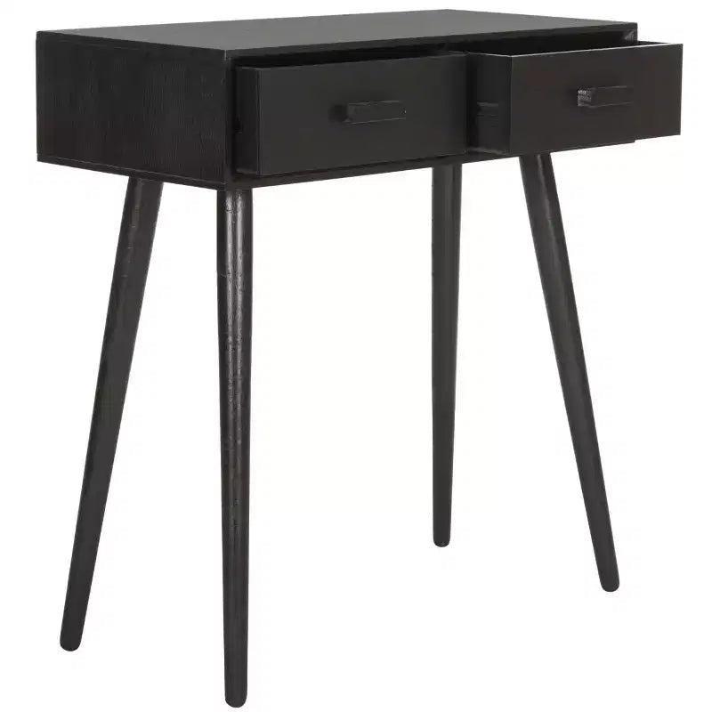 Console a 2 cassetti in pino e MDF con finitura bianca anticata