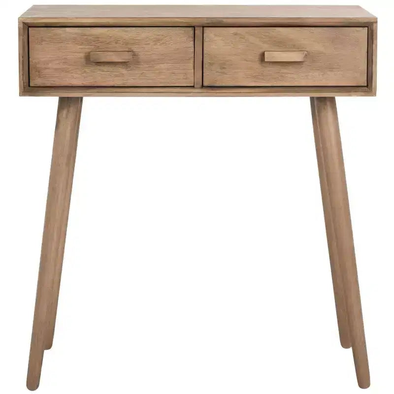Console a 2 cassetti in pino e MDF con finitura bianca anticata