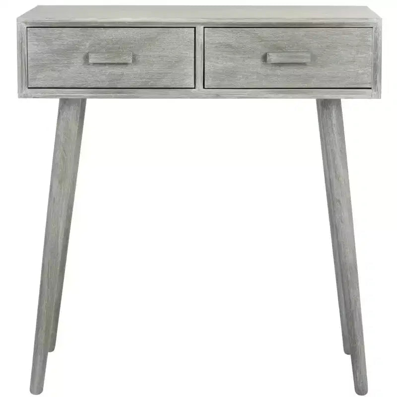 Console a 2 cassetti in pino e MDF con finitura bianca anticata