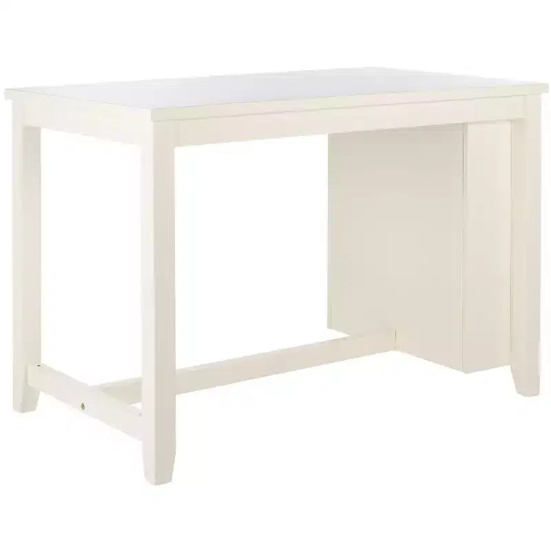 Tavolo da pranzo alto bianco in legno di gomma e MDF