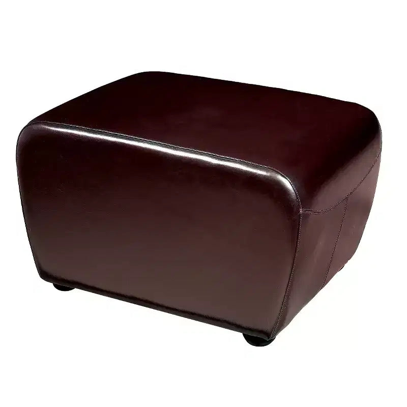 Pouf rettangolare in similpelle con lati arrotondati