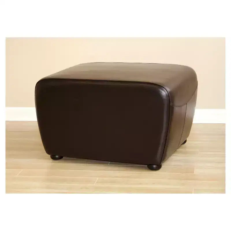 Pouf rettangolare in similpelle con lati arrotondati