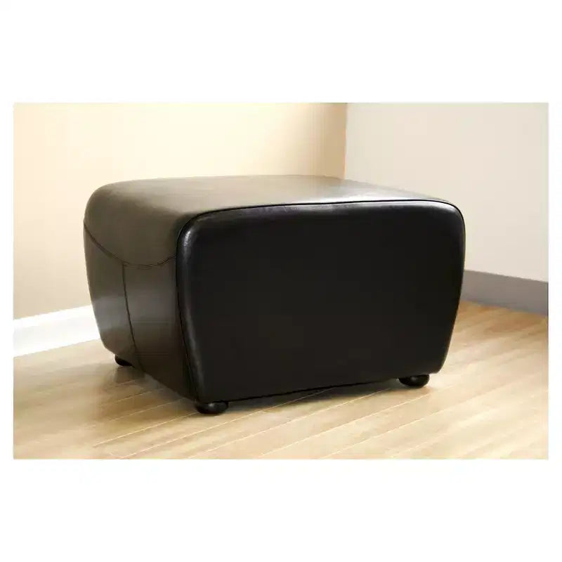 Pouf rettangolare in similpelle con lati arrotondati