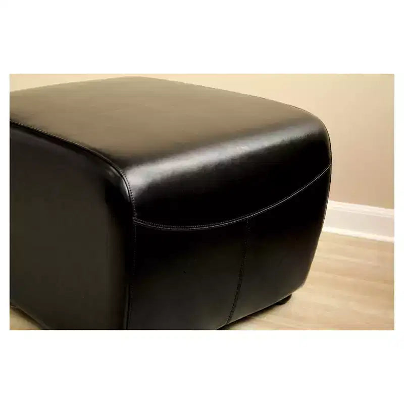 Pouf rettangolare in similpelle con lati arrotondati