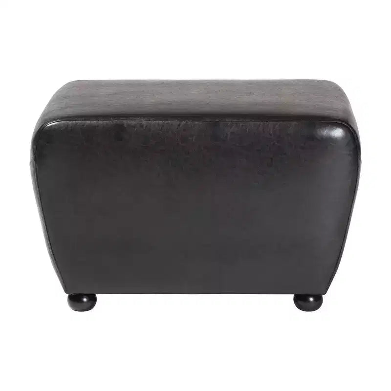 Pouf rettangolare in similpelle con lati arrotondati