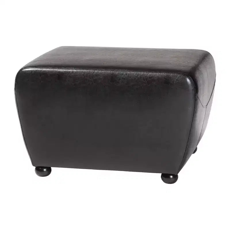 Pouf rettangolare in similpelle con lati arrotondati